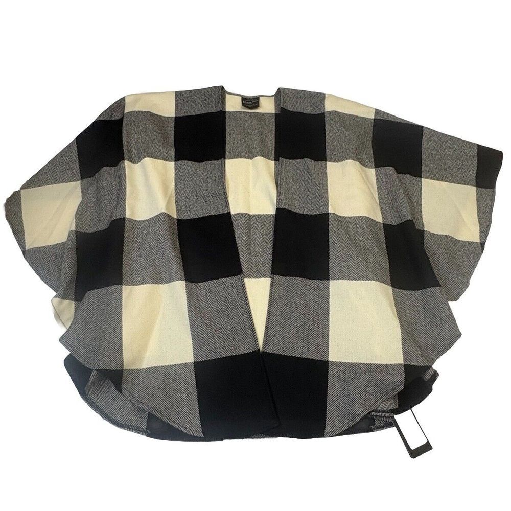 Donegal Irish House Triona Wool Plaid Tweed Shawl Cape Poncho Women One Size NWT